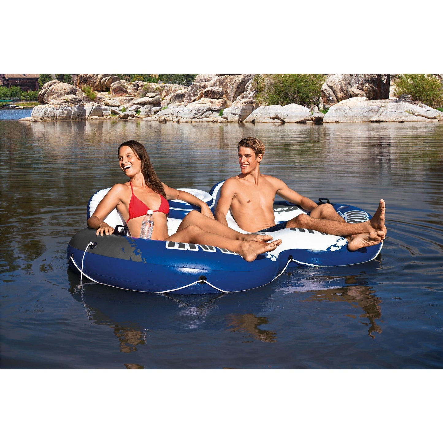 Intex River Run II 2 Person Water Tubes Outdoor Pool Lake Floating Raft Lounger