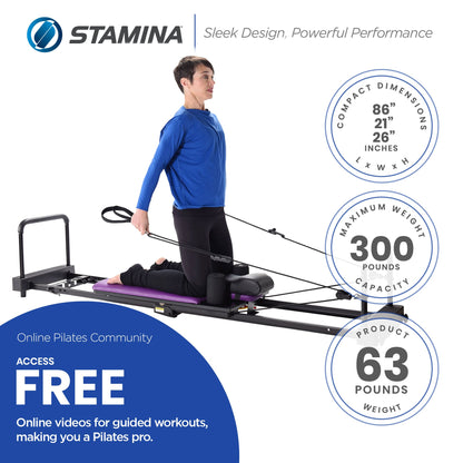 Stamina 55-4379 AeroPilates Reformer Plus Whole Body Resistance Workout System