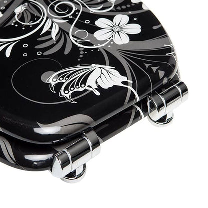 Sanilo 111 Round Soft Close Molded Wooden Toilet Seat, White Flower (Damaged)