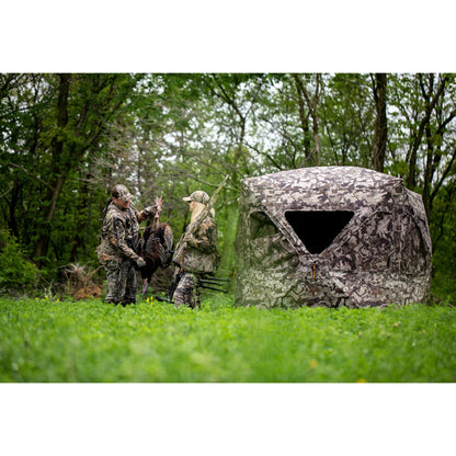 Muddy Infinity 3 Man Ground Blind with Shadow Mesh and 360 Degree View, Camo