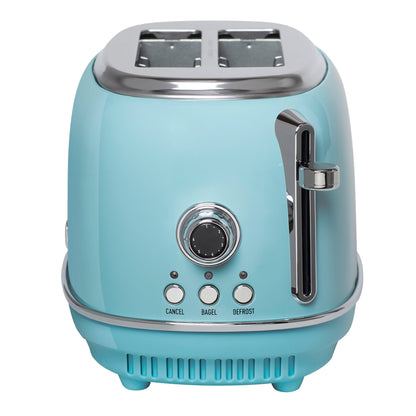 Haden Heritage 2 Slice Wide Slot Stainless Steel Toaster, Turquoise & Chrome