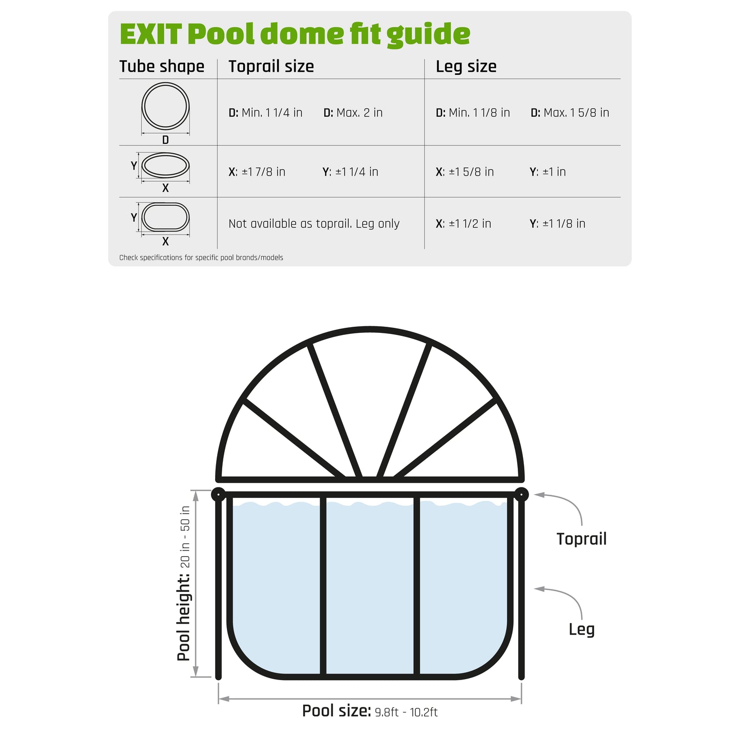 EXIT Toys 10 Foot Round Multifunctional Cover Dome Enclosure for Outdoor Pools