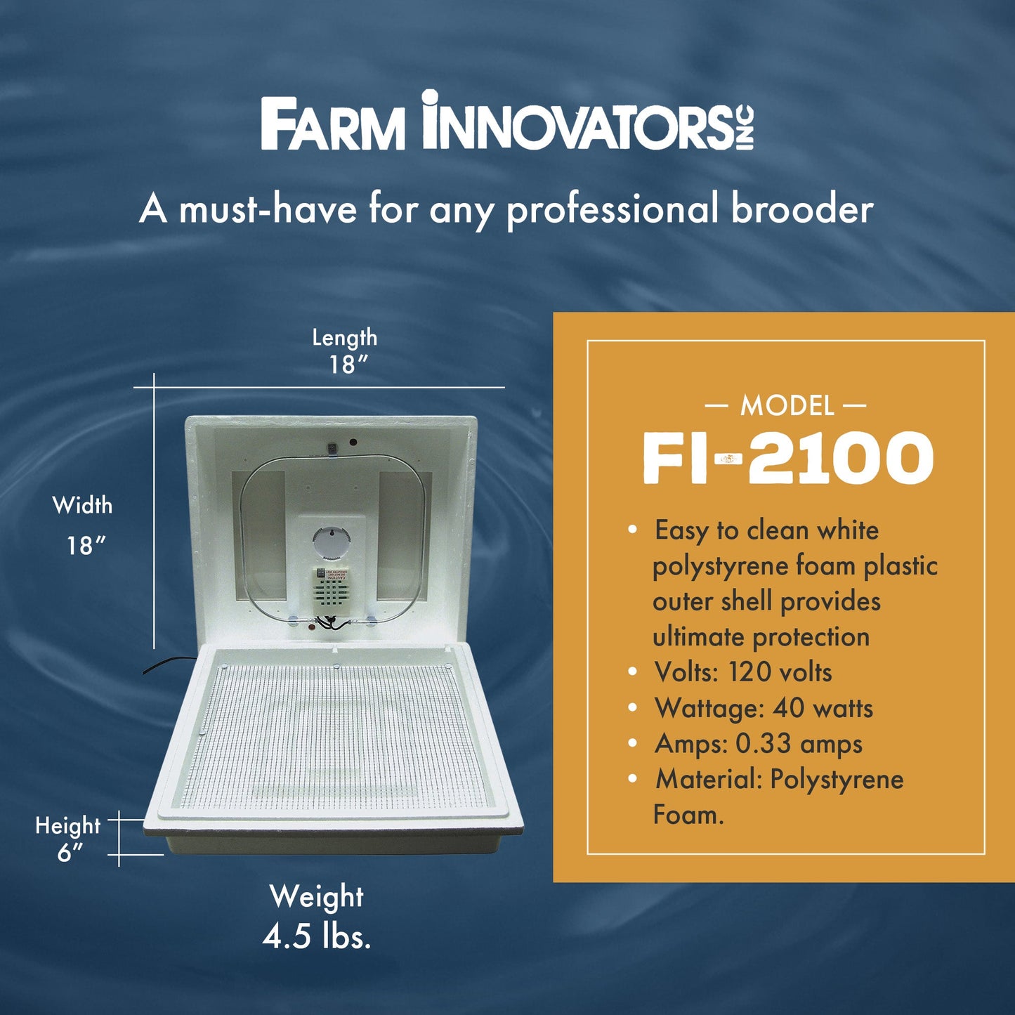 Farm Innovators 2100 Still Air Incubator w/ Reliable Temperature Settings, White