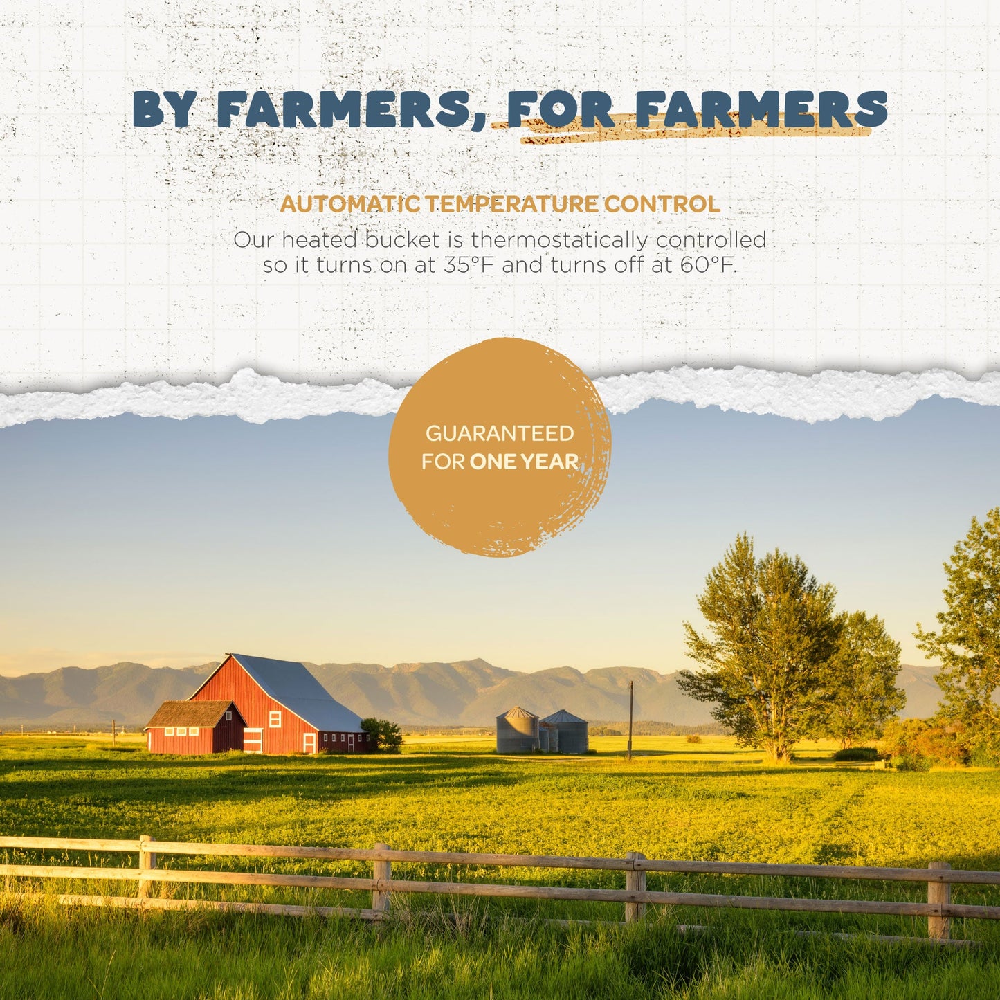 Farm Innovators FB-120 120-Watt Flat-Back Heated Water Bucket for Farm Animals, Green, 5 Gallons, Pack of 2