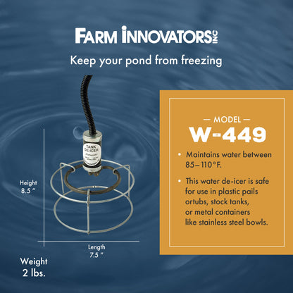 Farm Innovators W-449 Submergible Bucket Heater with Attached Guard, 1000 Watt
