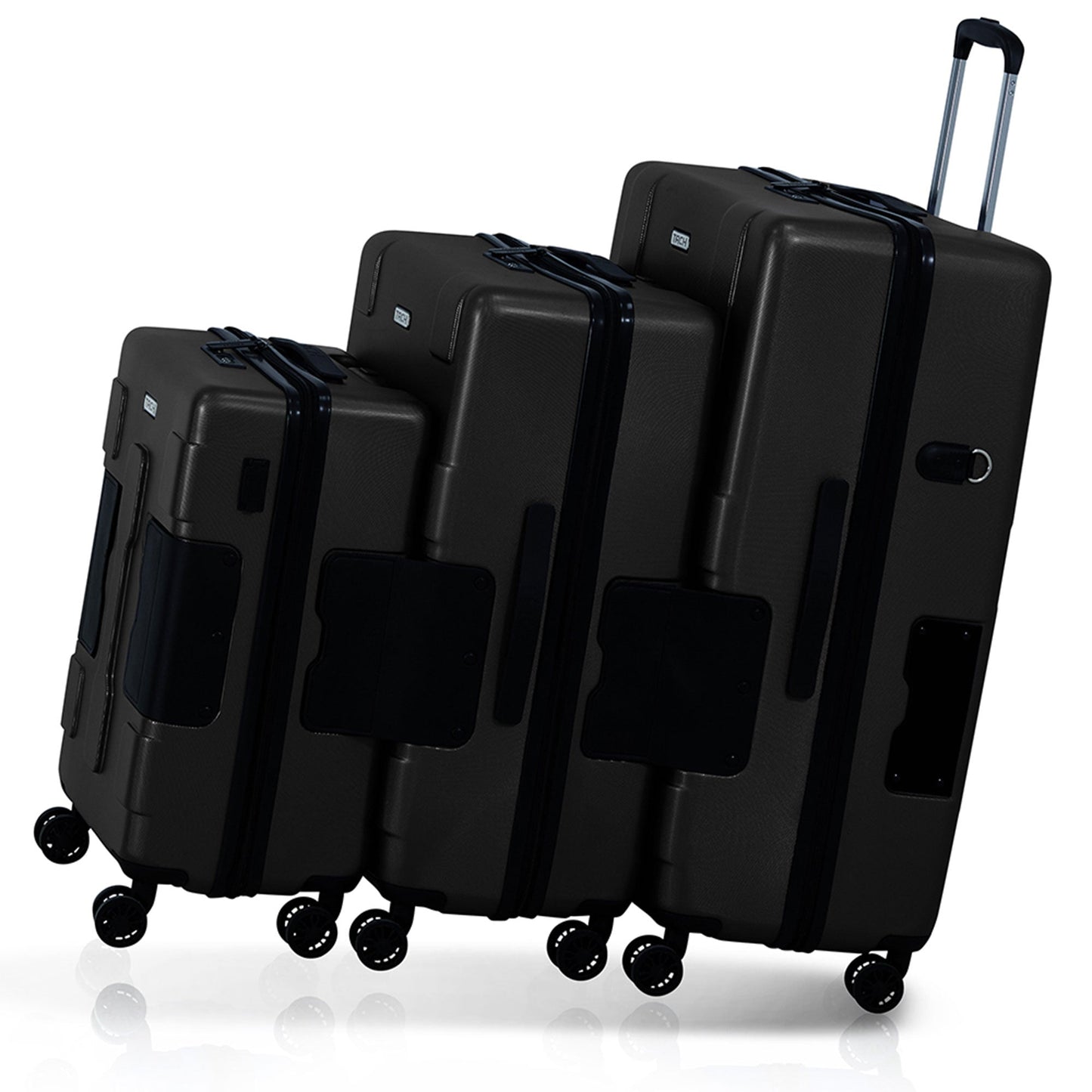 TACH V3.1 Connectable Hardside Luggage Set 3 Piece Set, Black