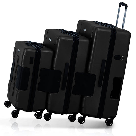 TACH V3.1 Connectable Hardside Luggage Set 3 Piece Set, Black