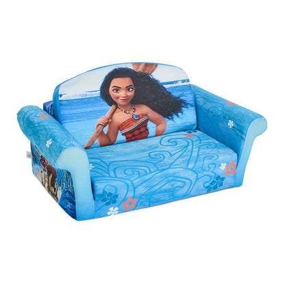 Marshmallow Furniture Kids 2-in-1 Flip Open Foam Compressed Sofa Bed, Moana