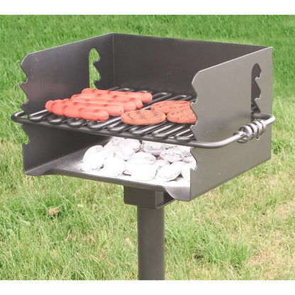 Pilot Rock CBP-135 Park Style Outdoor Camping BBQ Charcoal Grill with Swivel