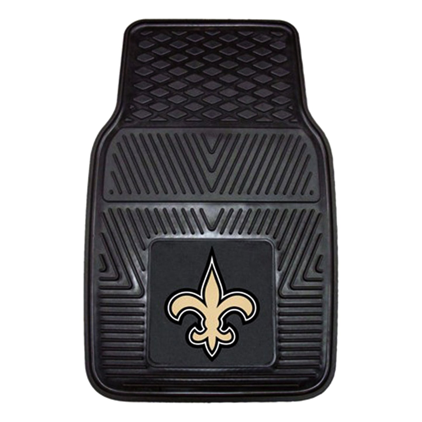 Fanmats 27x17in Vinyl Front Car Floor Mat 2 Piece Set, NFL New Orleans Saints