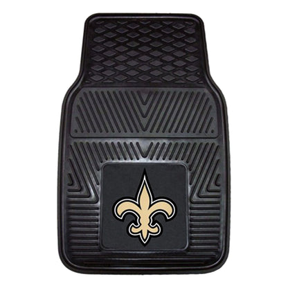 Fanmats 27x17in Vinyl Front Car Floor Mat 2 Piece Set, NFL New Orleans Saints