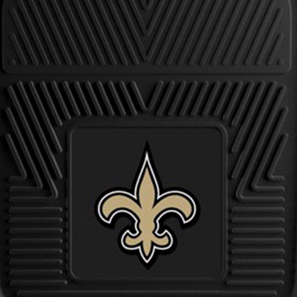 Fanmats 27x17in Vinyl Front Car Floor Mat 2 Piece Set, NFL New Orleans Saints