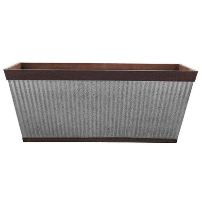 Southern Patio 24" Westlake Deck Rail Garden Resin Planter, Rustic Galvanized