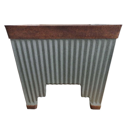 Southern Patio 24" Westlake Deck Rail Garden Resin Planter, Rustic Galvanized