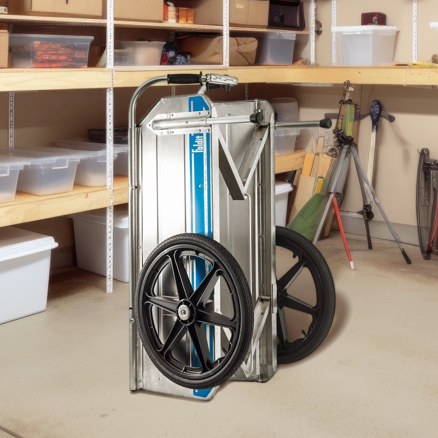 Tipke Manufacturing Company Foldit Do It All Aluminum Folding Cart, Blue Stripe