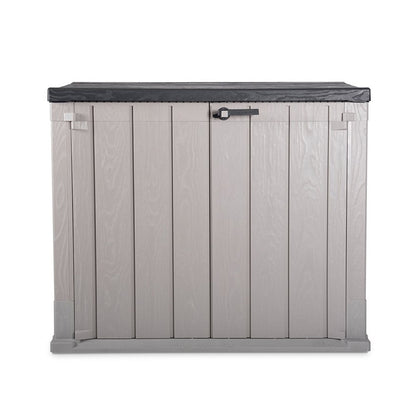Toomax Stora Way All Weather Outdoor 6' x 3.5' Storage Shed Cabinet, Taupe Gray