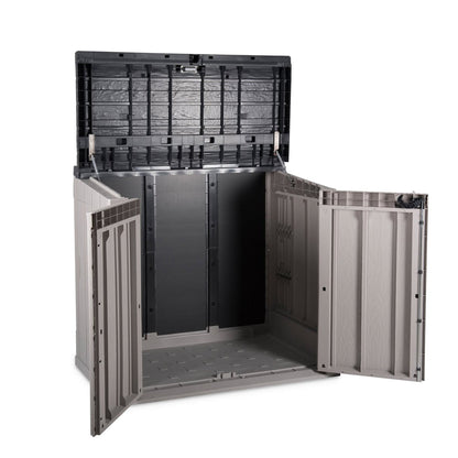 Toomax Stora Way All Weather Outdoor 6' x 3.5' Storage Shed Cabinet, Taupe Gray