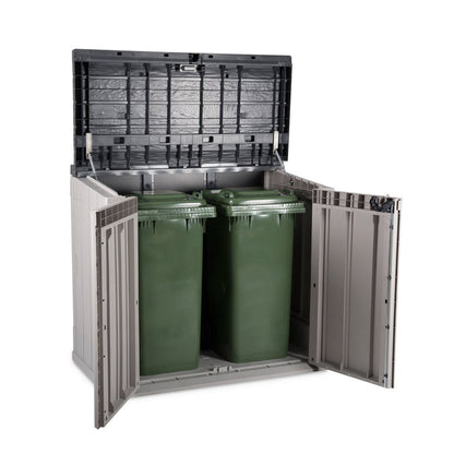 Toomax Stora Way All Weather Outdoor 6' x 3.5' Storage Shed Cabinet, Taupe Gray