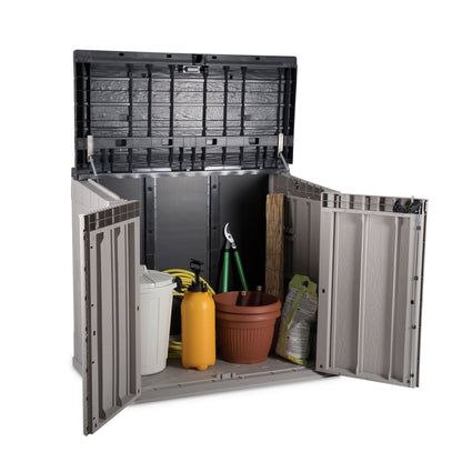 Toomax Stora Way All Weather Outdoor 6' x 3.5' Storage Shed Cabinet, Taupe Gray