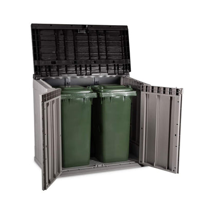 Toomax Stora Way All Weather Outdoor XL 7' x 3.5' Storage Shed Cabinet, Taupe