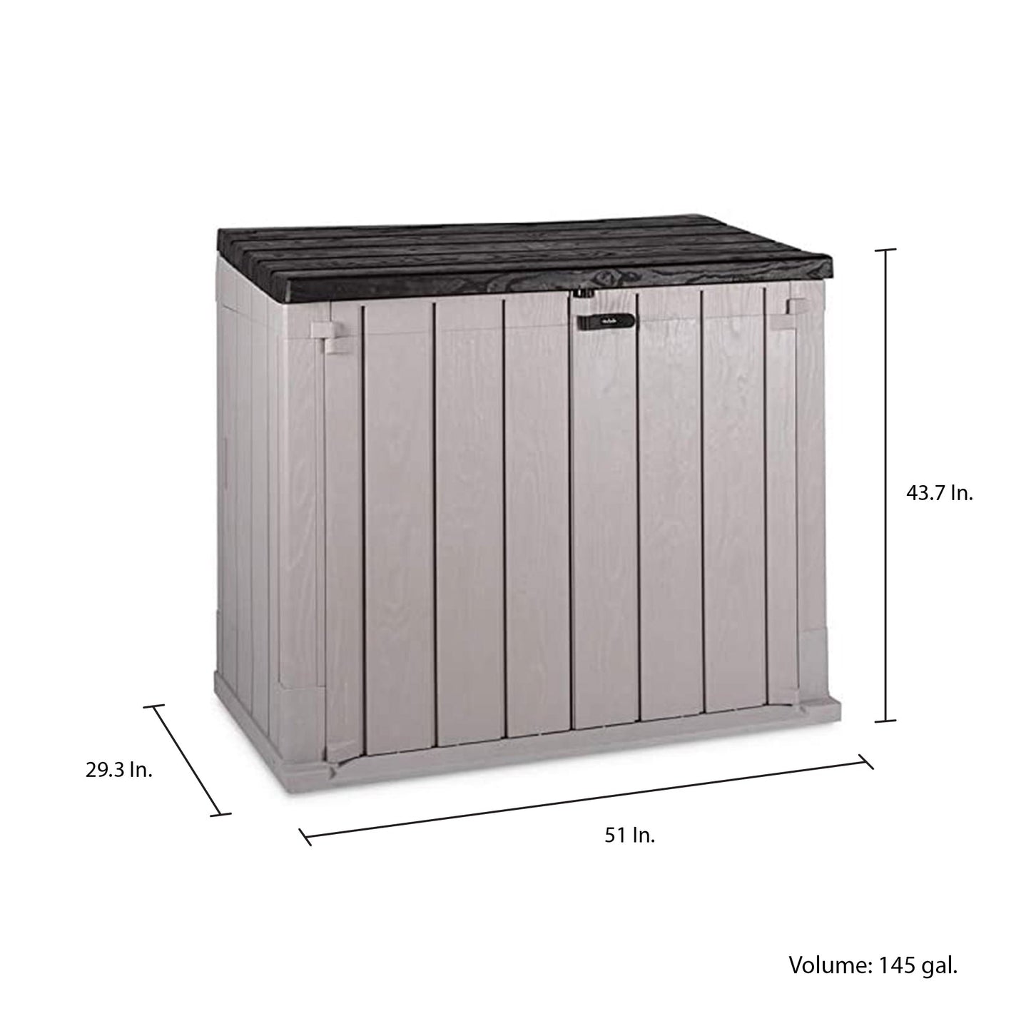 Toomax Stora Way All Weather Outdoor XL 7' x 3.5' Storage Shed Cabinet, Taupe