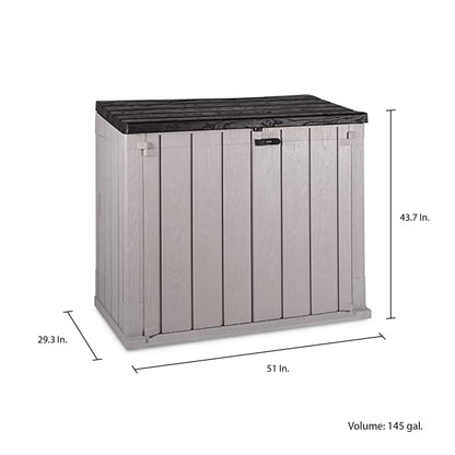 Toomax Stora Way All Weather Outdoor XL 7' x 3.5' Storage Shed Cabinet, Taupe