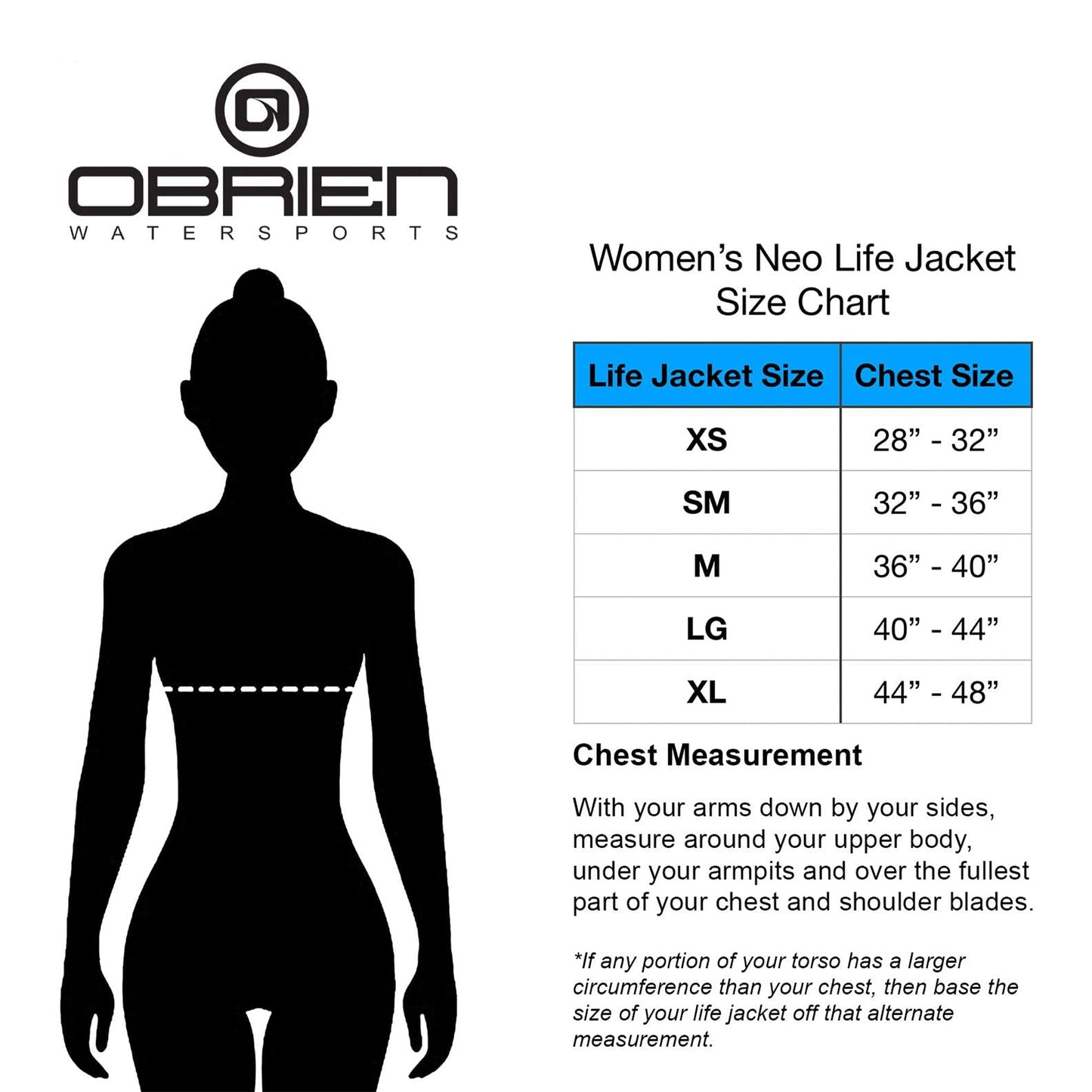 O'Brien Watersports Ladies Flex V-Back Lightweight Safety Life Jacket, Medium