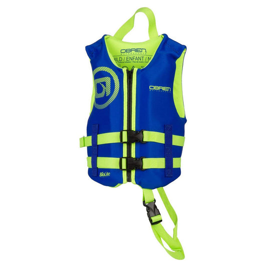 O'Brien Traditional Neoprene Life Jacket for Small Children 33-55 Pounds, Blue