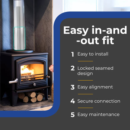 DuraVent DuraBlack 6DBK-12SS 12 x 6 Inch Stainless Steel Single Wall Stove Pipe