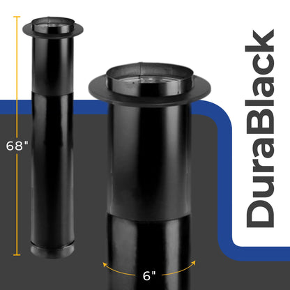 DuraVent 6DBK-TL DuraBlack Telescoping Adjustable Finishing Stove Pipe, 6 Inch