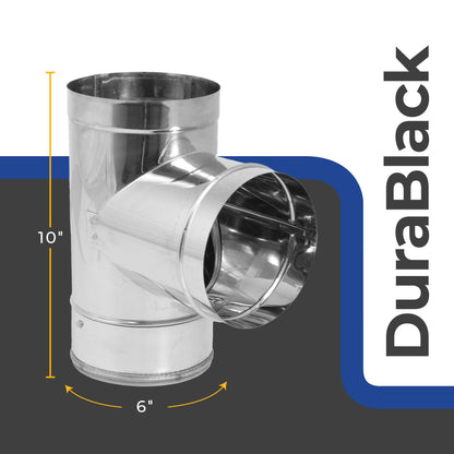 DuraVent DuraBlack Stainless Steel Single Wall Wood Burning Stove Pipe Connector