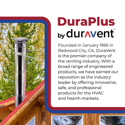 DuraVent DuraPlus 420 Stainless Steel Triple Wall Stove Pipe Connector, Silver