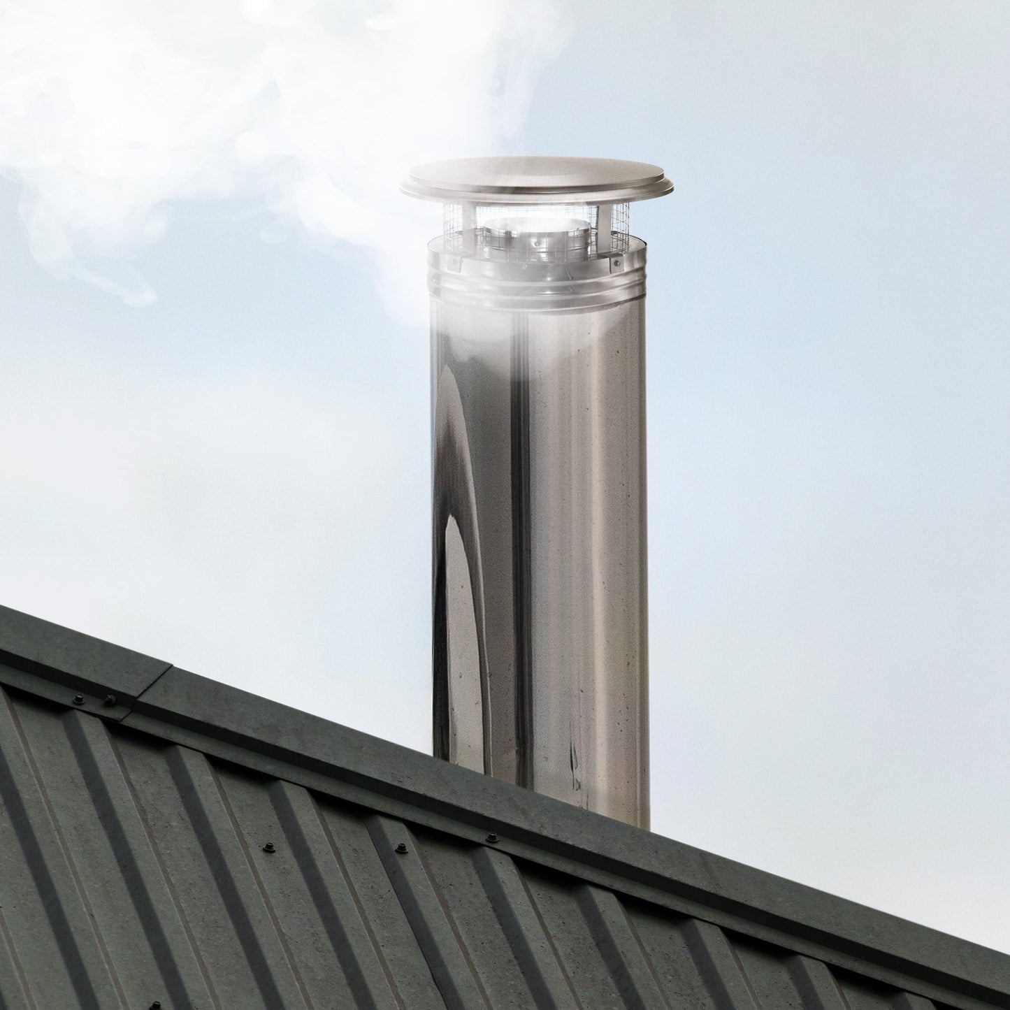 DuraVent DuraPlus 6DP-VC 6 Inch Stainless Steel Round Chimney Cap, Silver