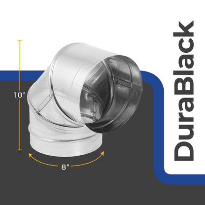 DuraVent DBK 8 in Stainless Steel Single Wall 90 Degree Elbow Stove Pipe, Silver
