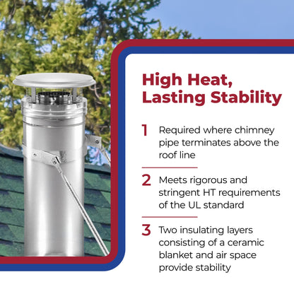 DuraVent DuraPlus 8DP-VC 8 Inch Diameter Stainless Steel Round Chimney Cap