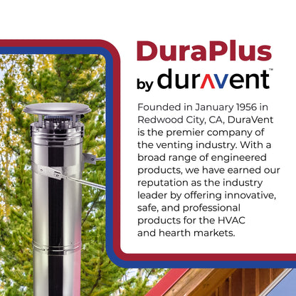 DuraVent DuraPlus 8DP-VC 8 Inch Diameter Stainless Steel Round Chimney Cap
