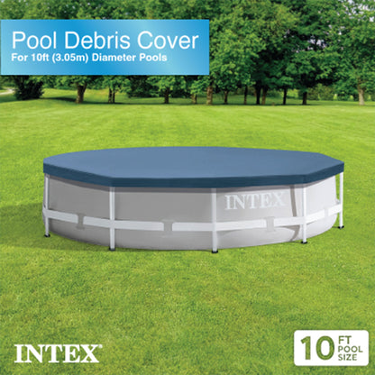 Intex 10ft x 10ft x 30in Pool w/ 10 Foot Round Pool Cover and Filter Cartridge