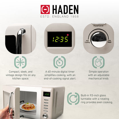 Haden Dorset 12 Cup Programmable Coffee Maker with Countertop Microwave, Putty