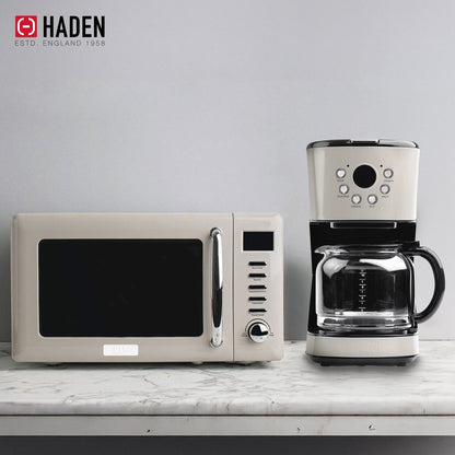 Haden Dorset 12 Cup Programmable Coffee Maker with Countertop Microwave, Putty