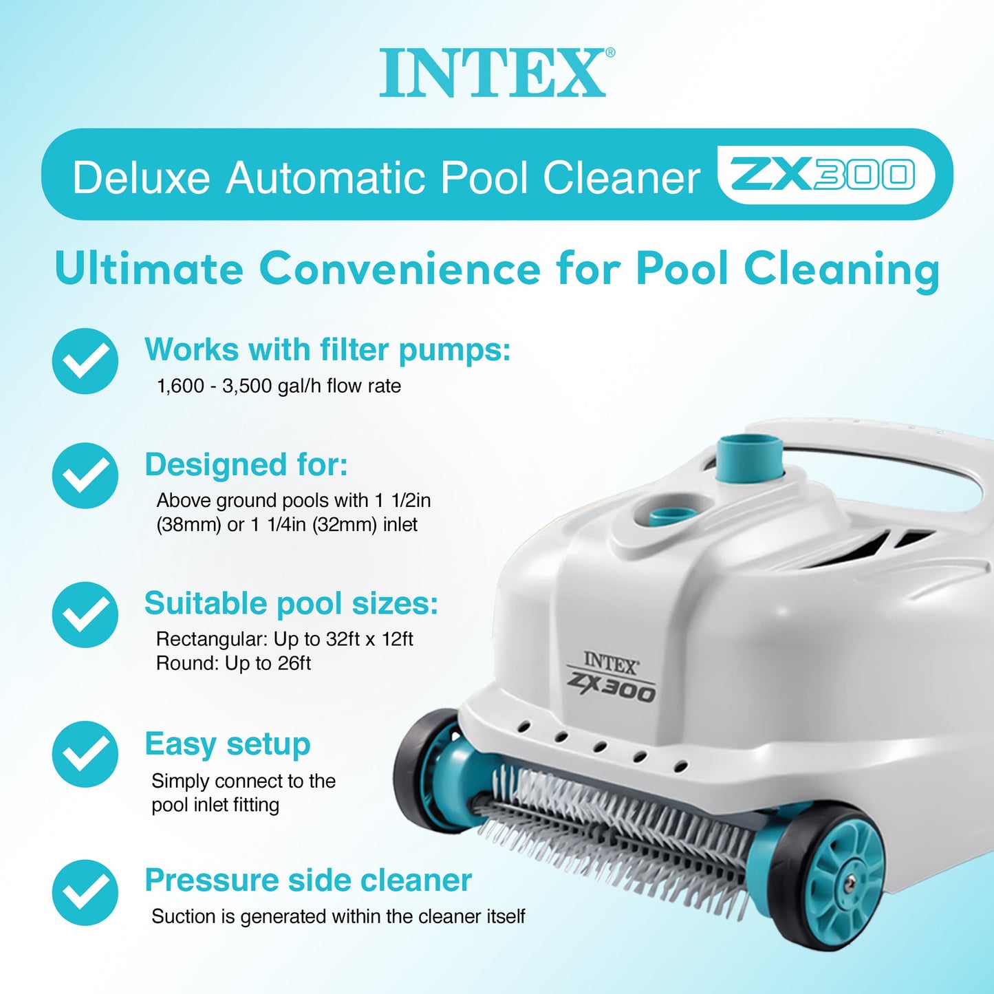 Intex Ultra XTR 18' x 52" Above Ground Outdoor Pool Set with Pump & Robot Vacuum