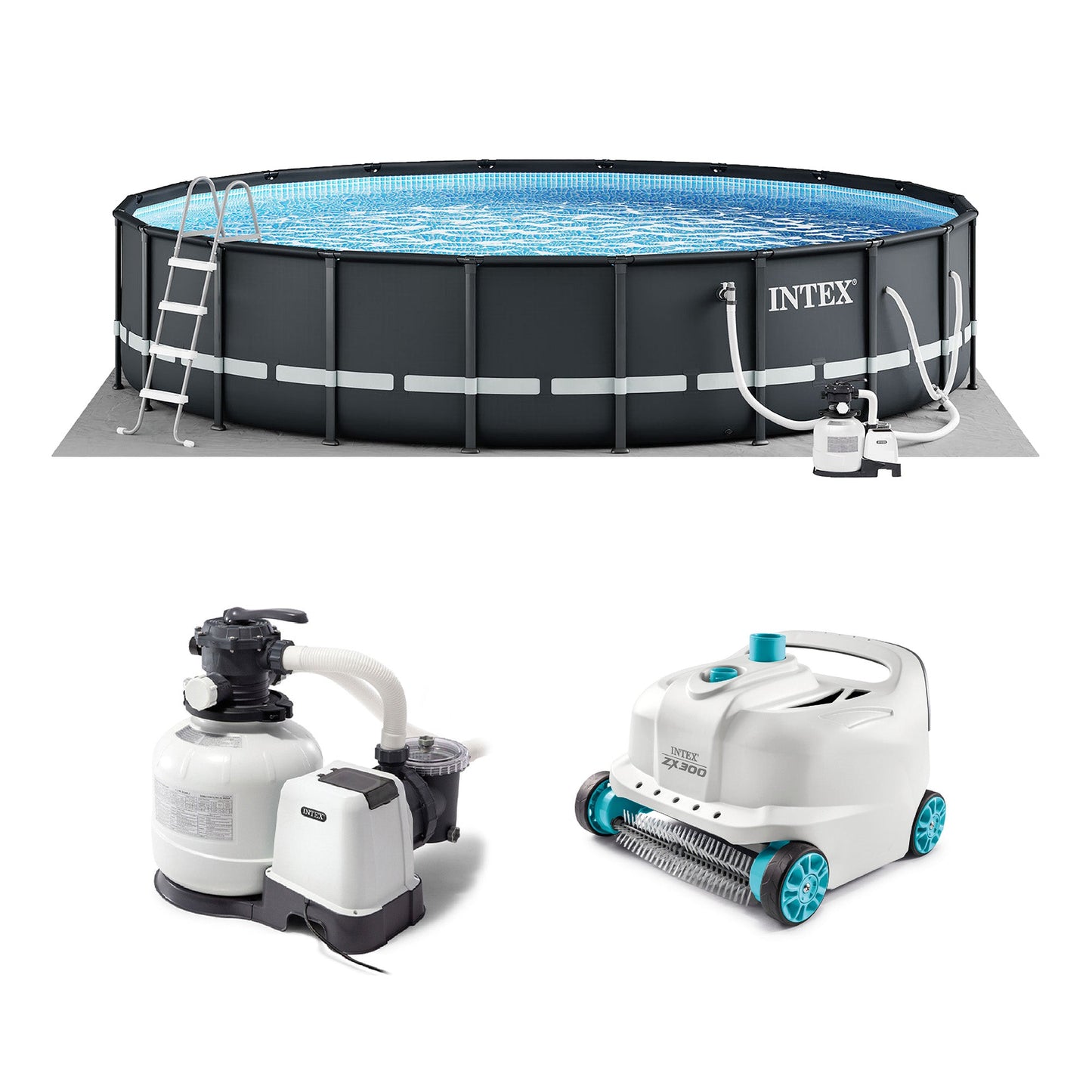 INTEX 26333EH 20' x 48" Round Ultra XTR Frame Swimming Pool Set w/ Robot Vacuum