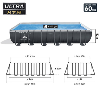 Intex 26367EH 24' x 12' x 52" Ultra XTR Frame Swimming Pool w/ Robot Vacuum