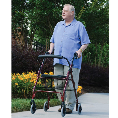 Graham Field Lumex Walkabout Lite Rollator with Seat and 6 Inch Wheels, Burgundy