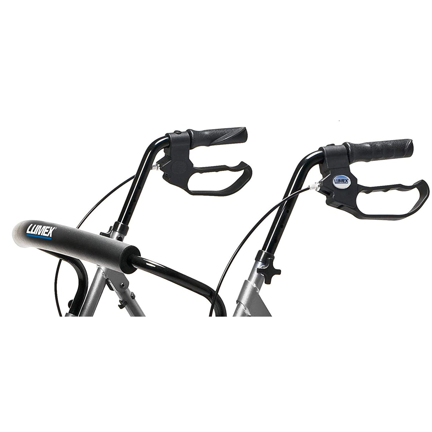 Lumex Set N' Go Wide 2-In-1 Height Adjustable Rollator Walker with Pouch, Silver