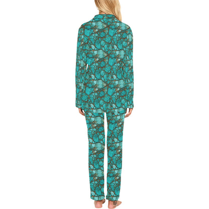 All Turquoise Women's Long Pajama Set