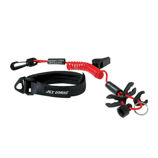 Kwik Tek UL-2 Jet Ski PWC Ultimate Lanyard w/ Floating Wristband & Whistle, Red