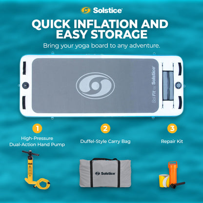 Solstice SolFit 94 Inch Stand Up Paddle Board Aquatic Yoga Mat with Camera Mount