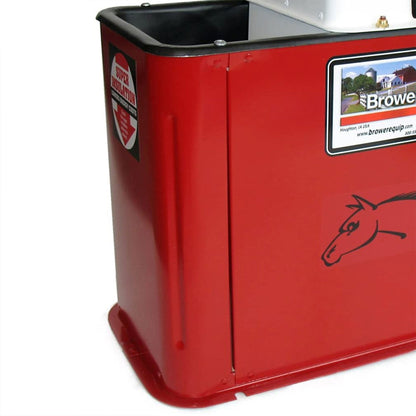 Brower MK32E 18 Inch Insulated Steel Electric Heated Livestock Waterer, Red