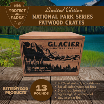 Better Wood Products Protect the Parks Series Fatwood Firestarter Crate, Glacier