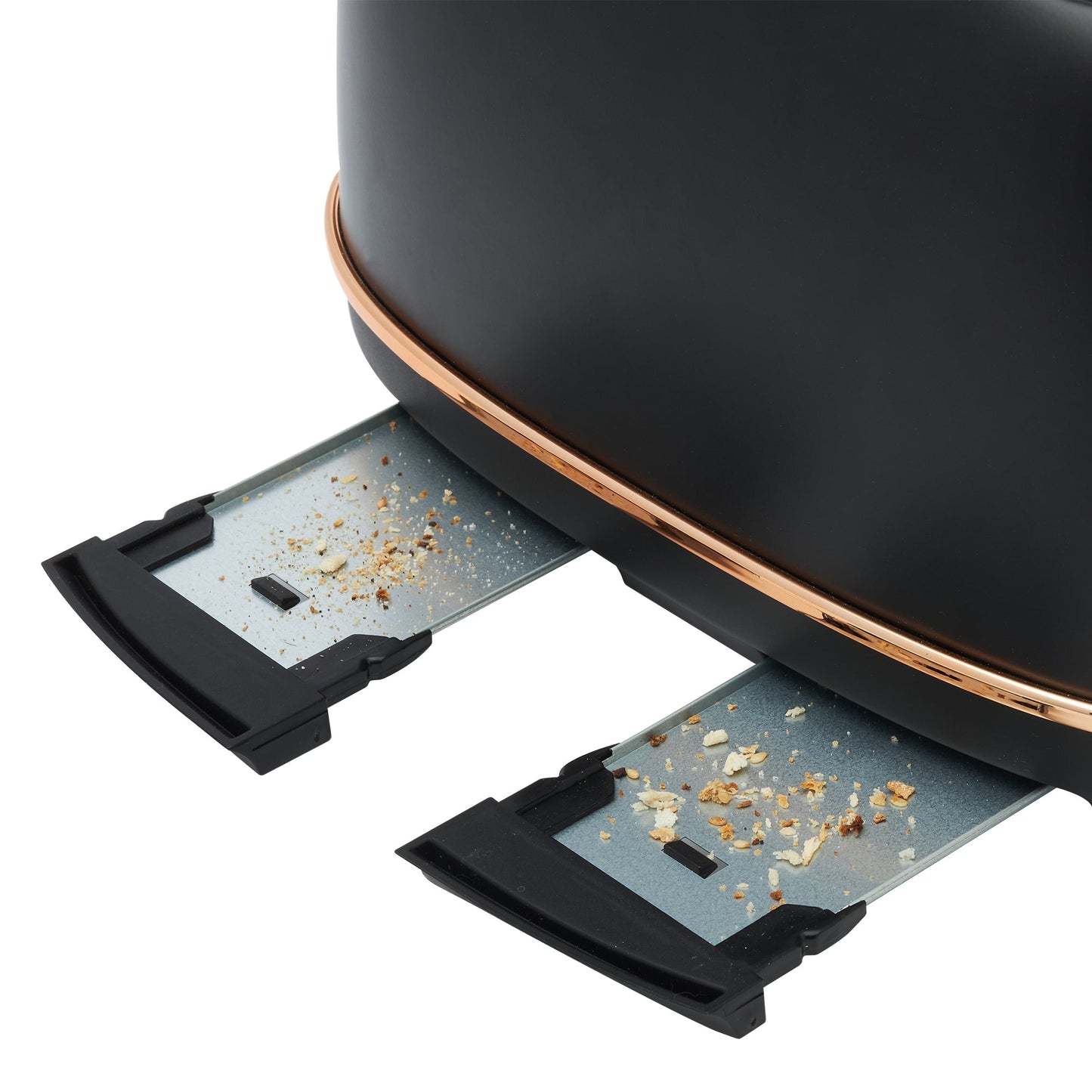 Haden Heritage 4 Slice Wide Slot Stainless Steel Toaster, Black & Copper